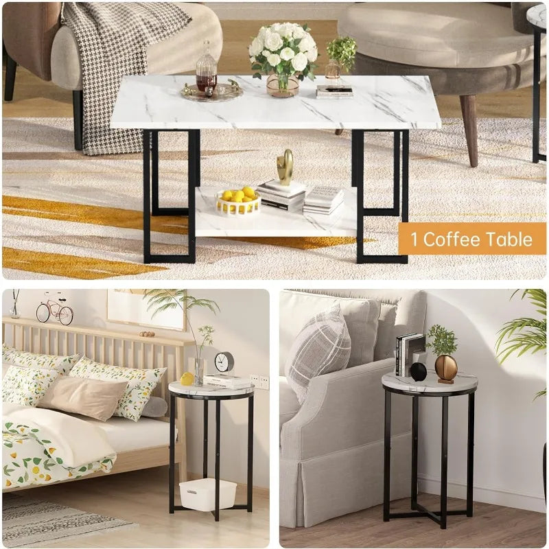 3 Pieces Living Room Table Set,