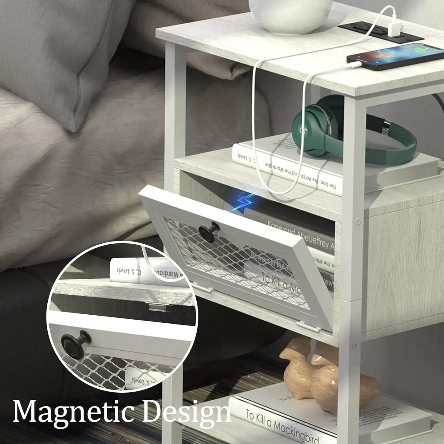 Set of 2 Nightstand Charging Station