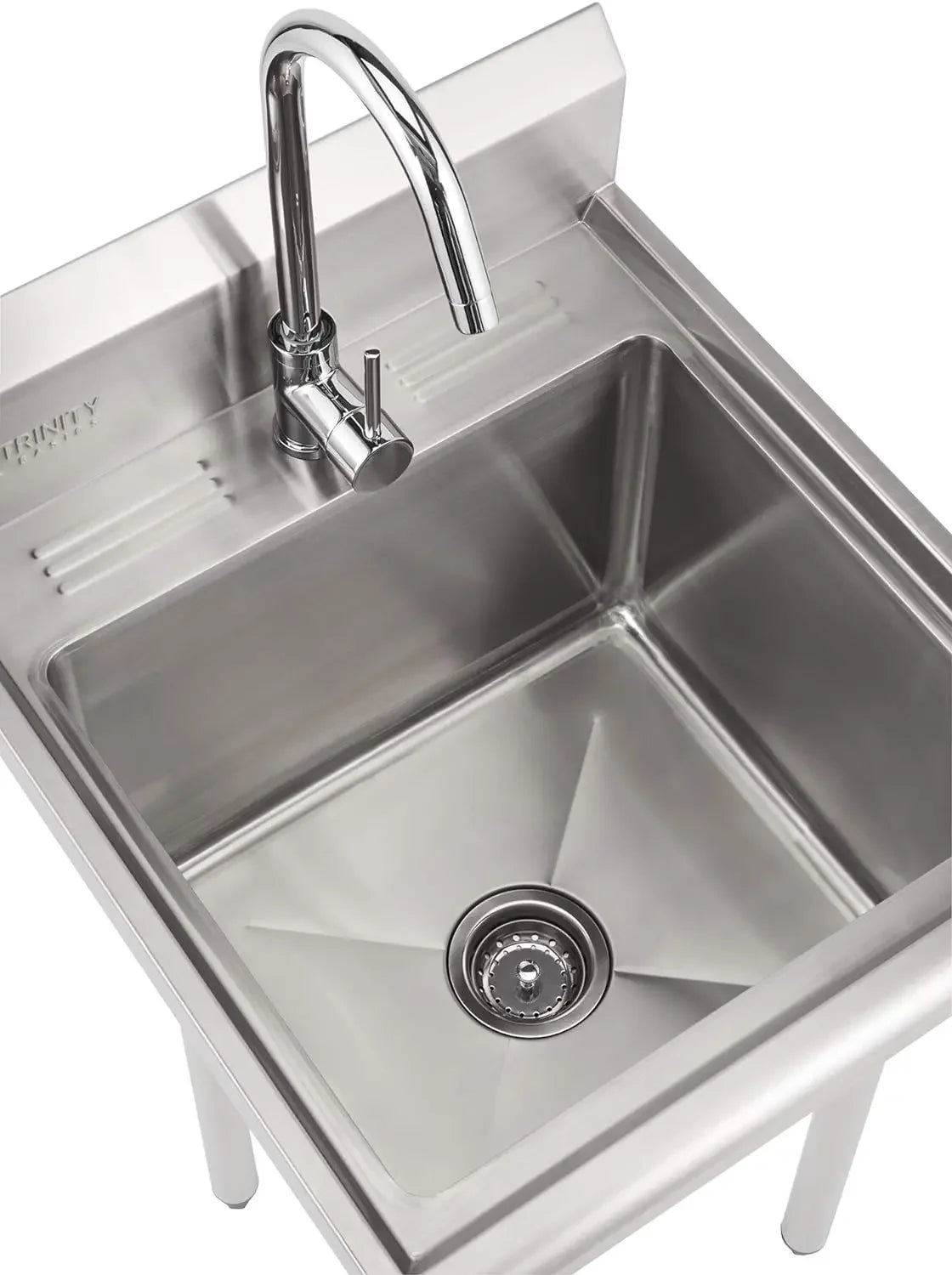 Basics Stainless Steel Freestanding Single Bowl Utility Sink