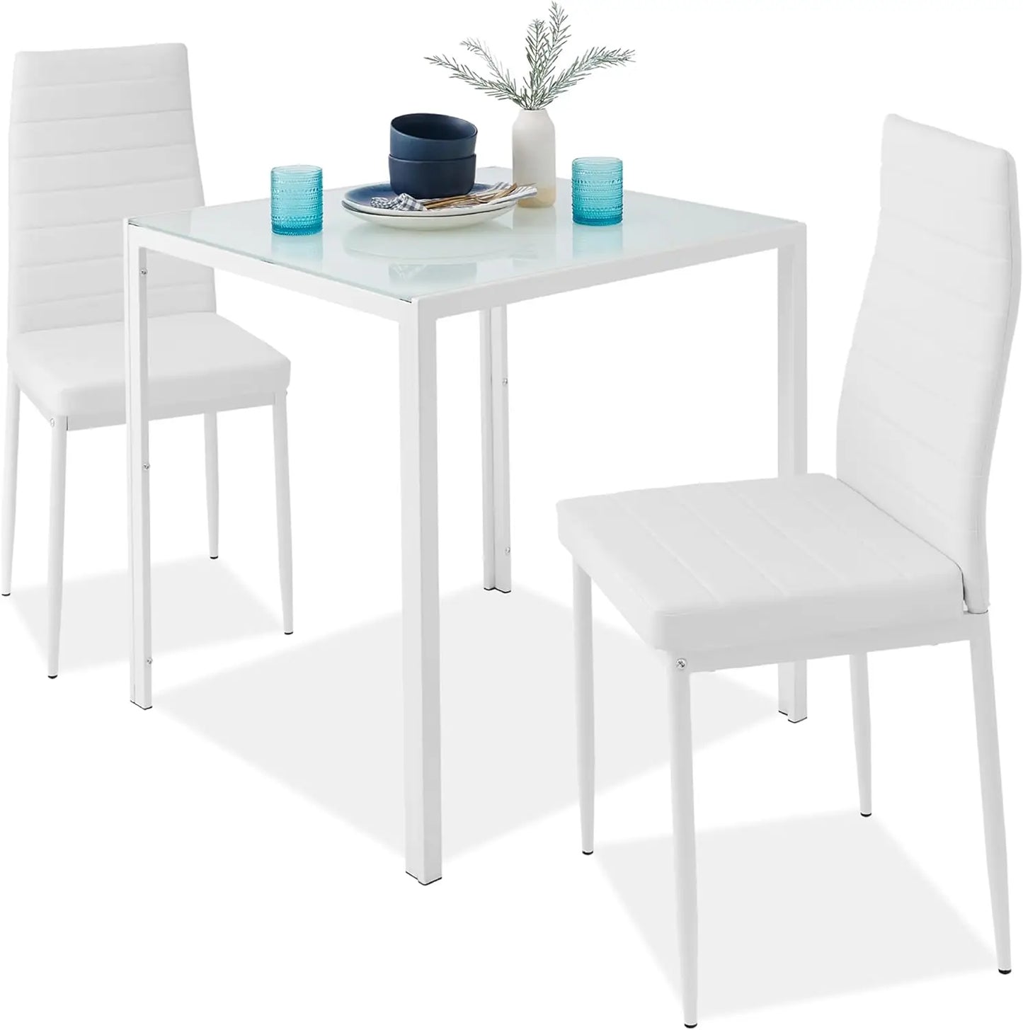 Glass Dining Set Modern Kitchen Table with Chairs