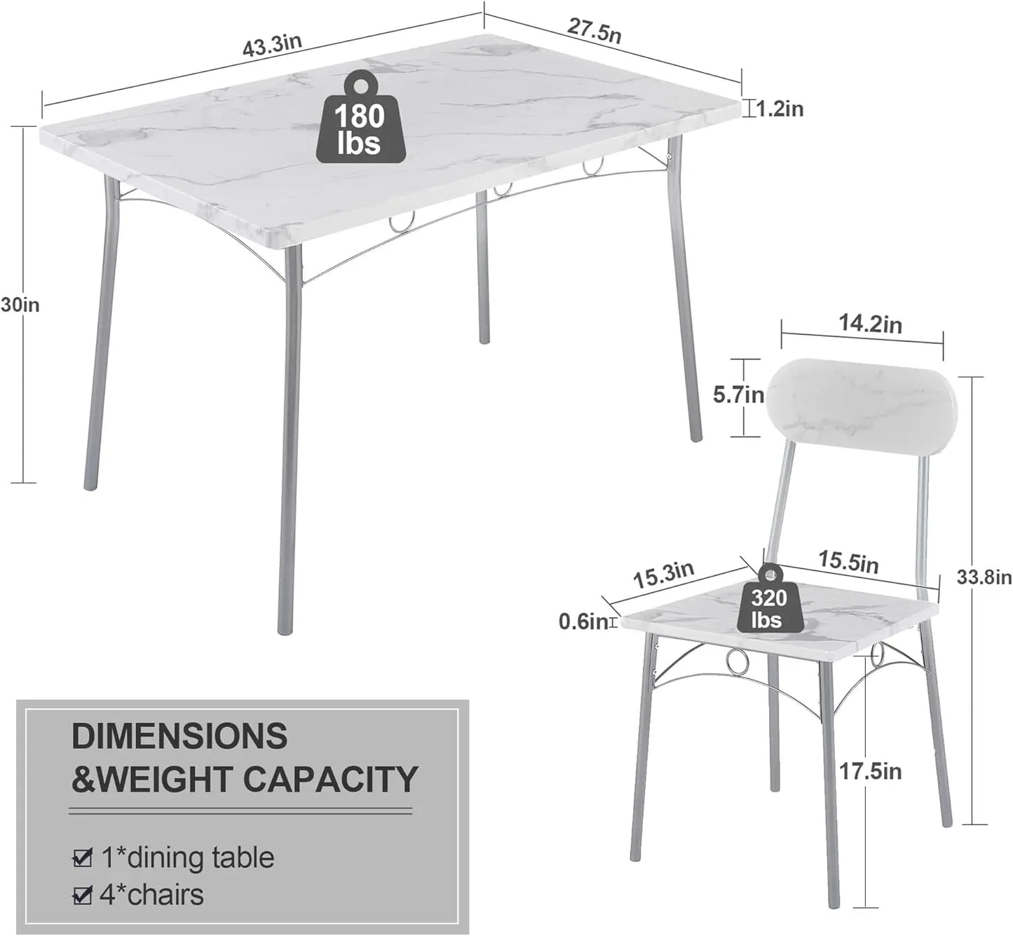 Dining Table Set for 4