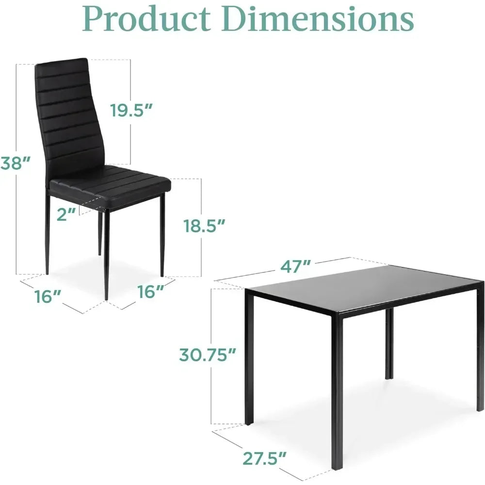 5-Piece Glass Dining Set,