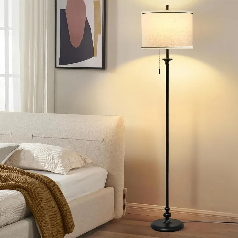 Modern Floor Lamp, 60"for Living Room with Pull Chain Switch,