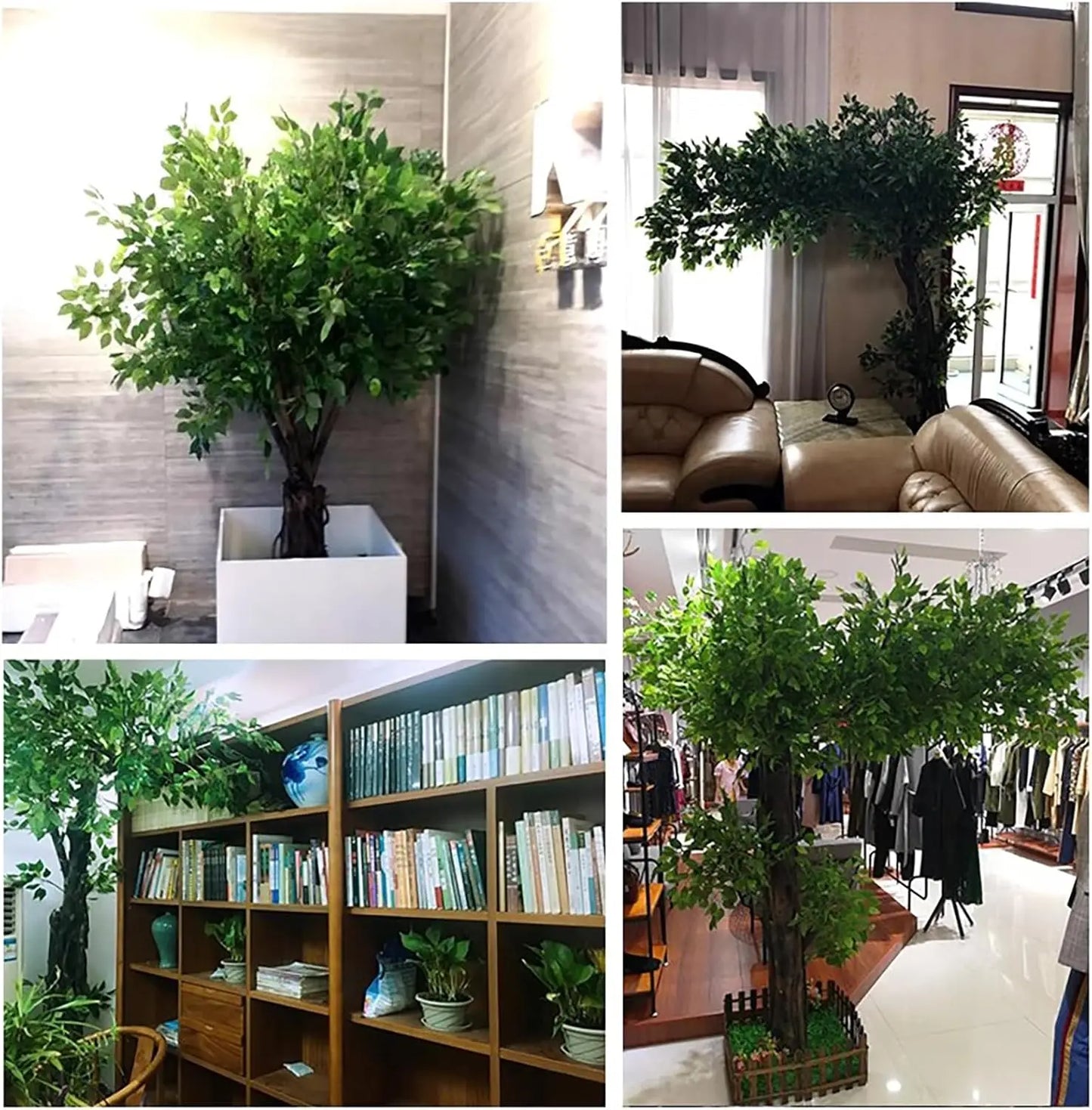 Fake Banyan Tree Large Simulated Tree Artificial Green Plant With Real Wood Trunk Interior Outdoor Hotel Shopping Mall Floor