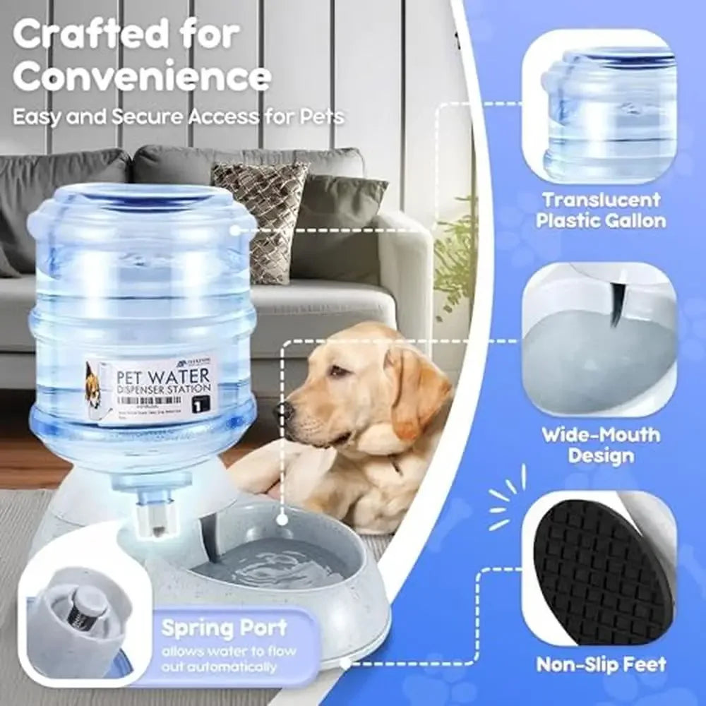 2 Pack Self Feeding Pet Bowl Gravity Food & Water Dispenser