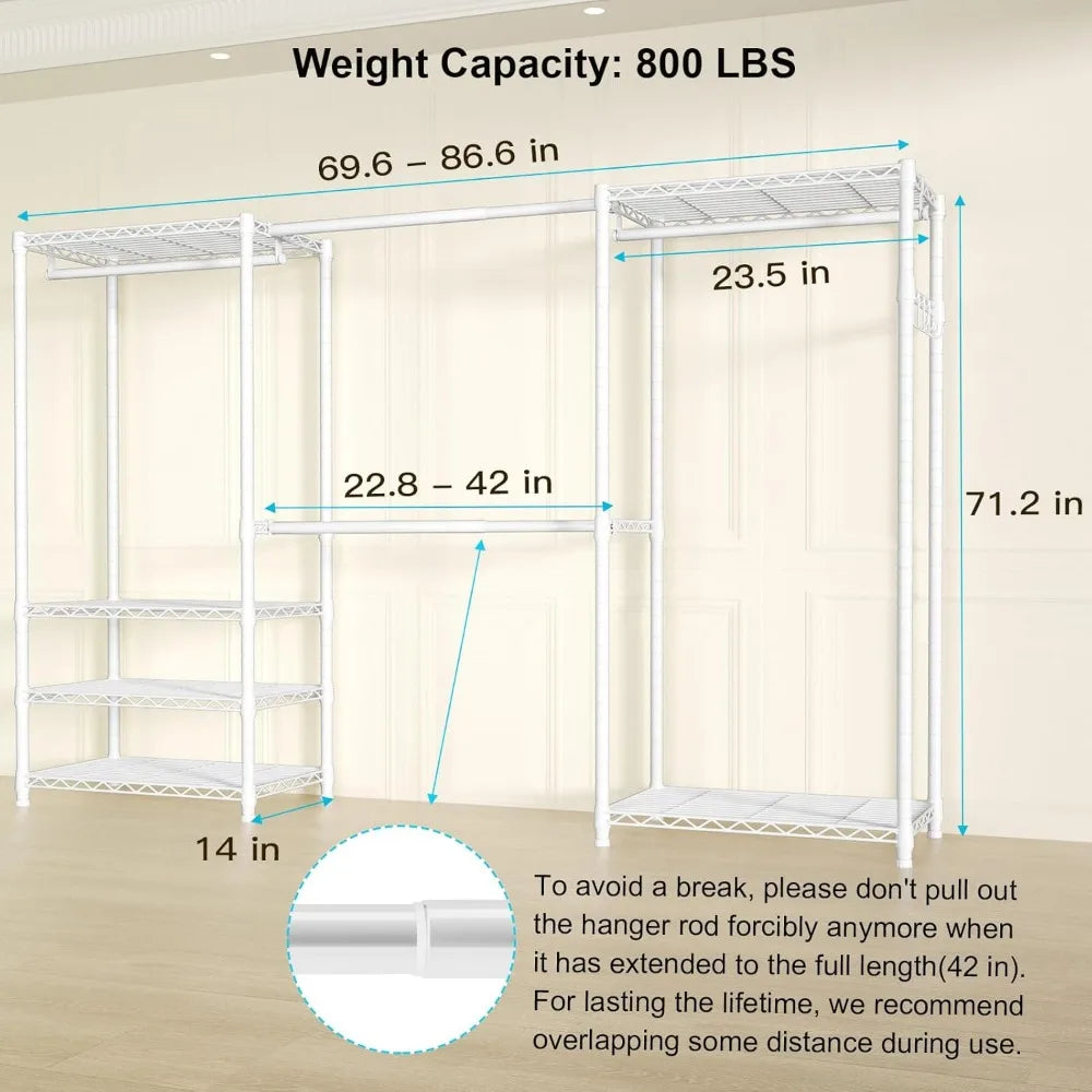 Heavy Duty Closet Garment Rack,