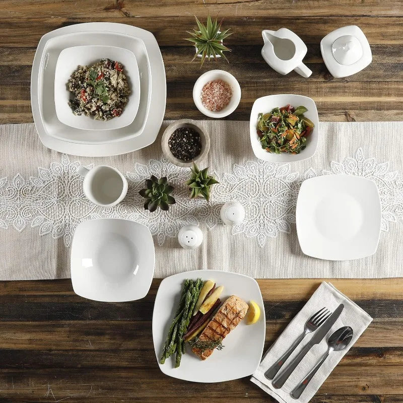 Buffet Porcelain Chip and Scratch Resistant Dinnerware Set