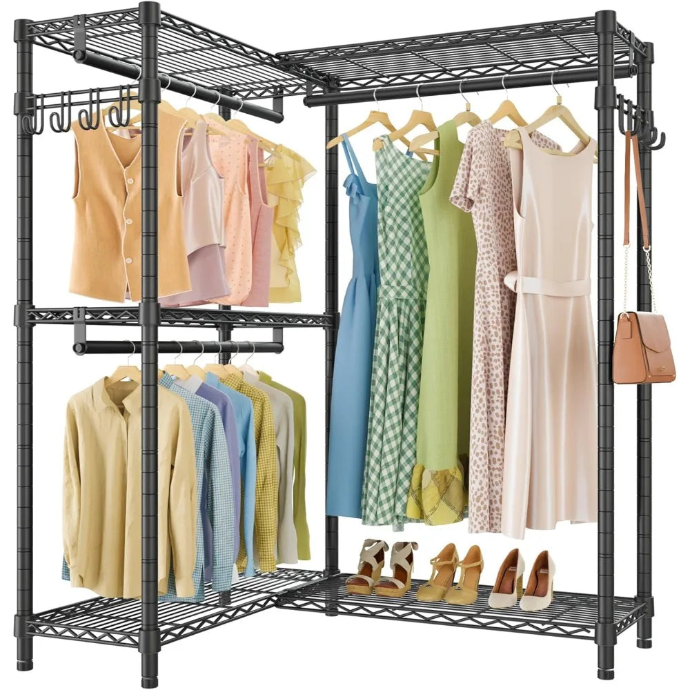 Freestanding Portable Wardrobe Closet Heavy Duty Clothing Rack