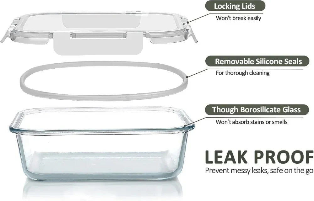 Food Storage Containers with Upgraded Snap Locking Lids Airtight