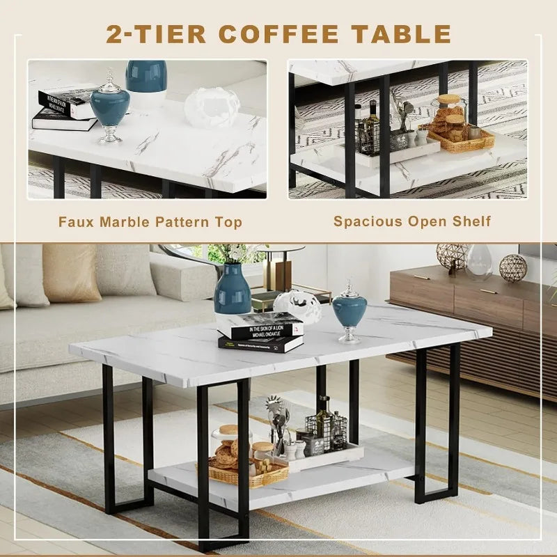 3 Pieces Living Room Table Set,