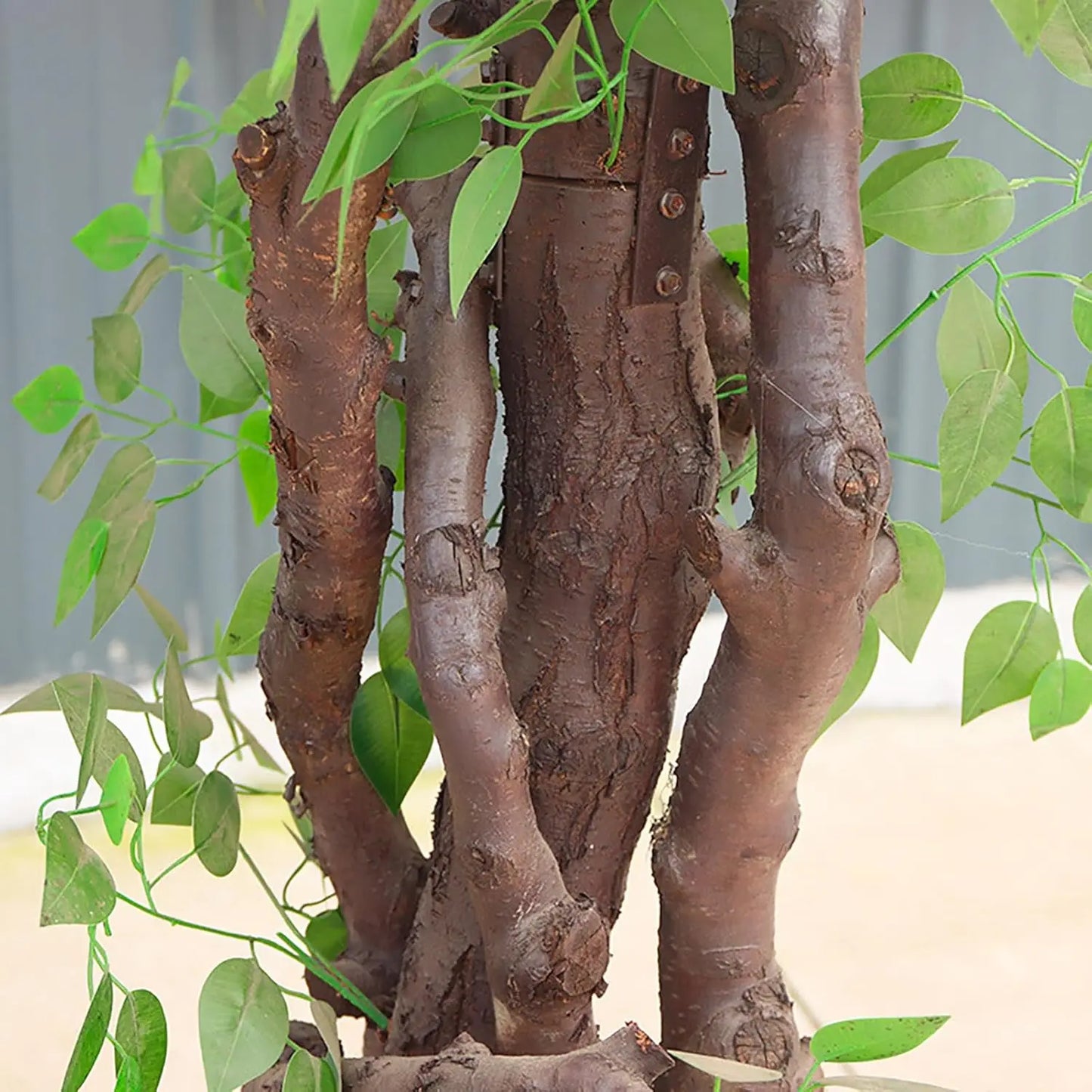 Fake Banyan Tree Large Simulated Tree Artificial Green Plant With Real Wood Trunk Interior Outdoor Hotel Shopping Mall Floor