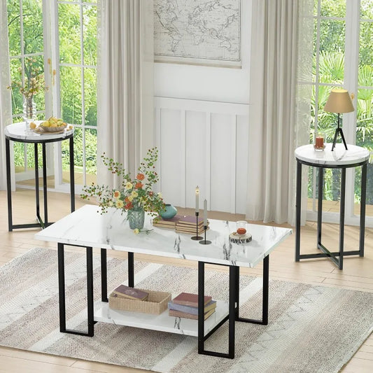 3 Pieces Living Room Table Set,